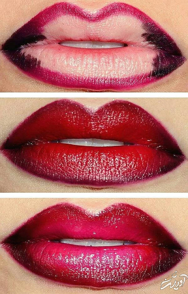 برجسته کردن لب با رژ